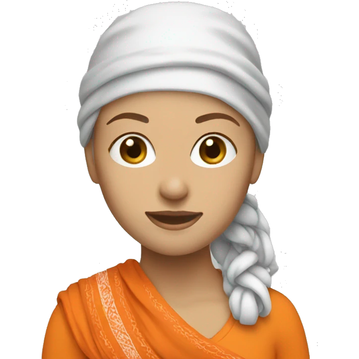 white female with orange bandana emoji