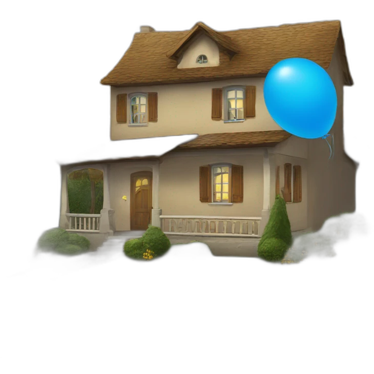 maison avec ballon emoji