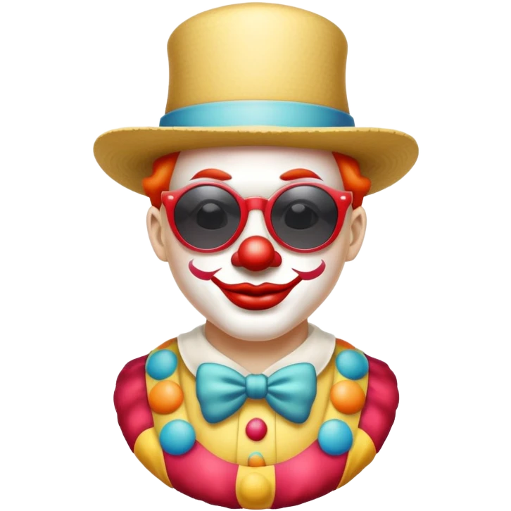 Clown wearing sunglasses and hat emoji