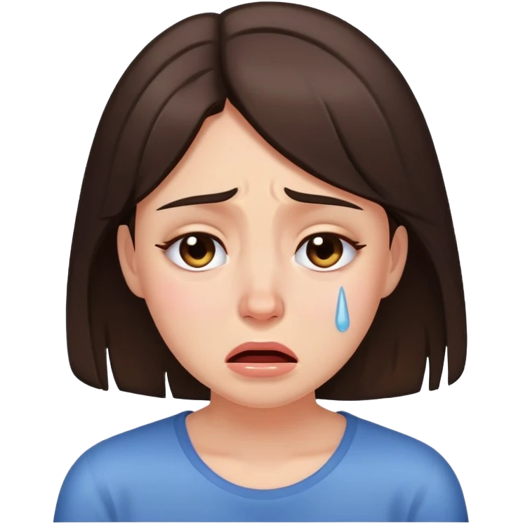 Brunette grill crying  emoji