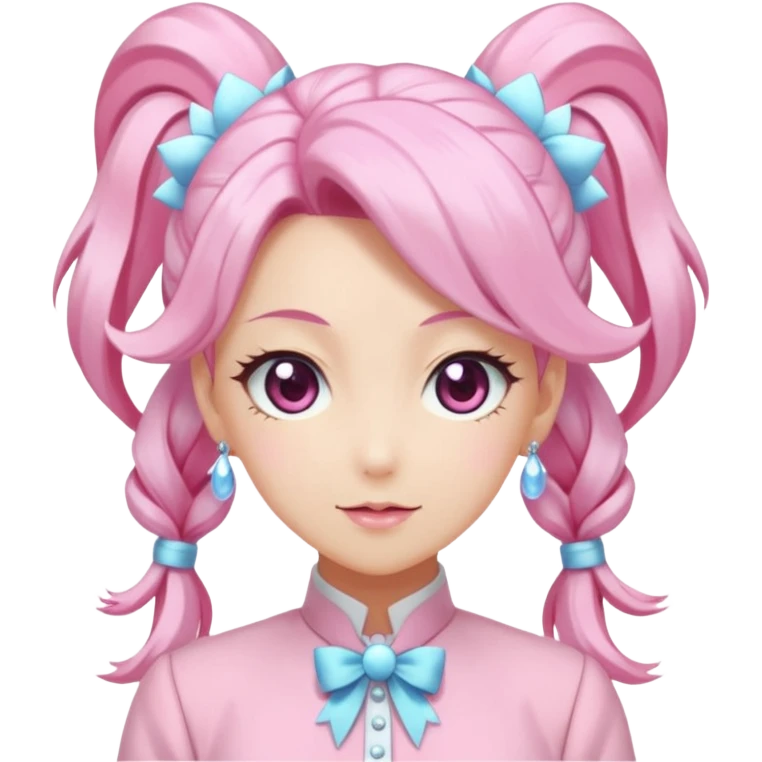 Anime-styled kawaii blushing mature lady-like formal modern Shiny pastel Ponytail-Diancie-Palkia-Amaura-Aurorus-aesthetic-fusion emoji