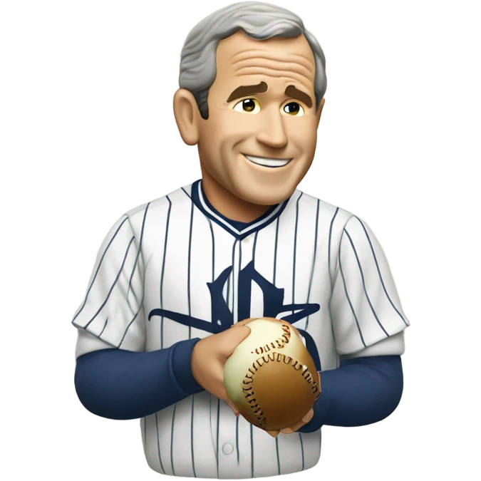 George W. Bush eating a baseball emoji
