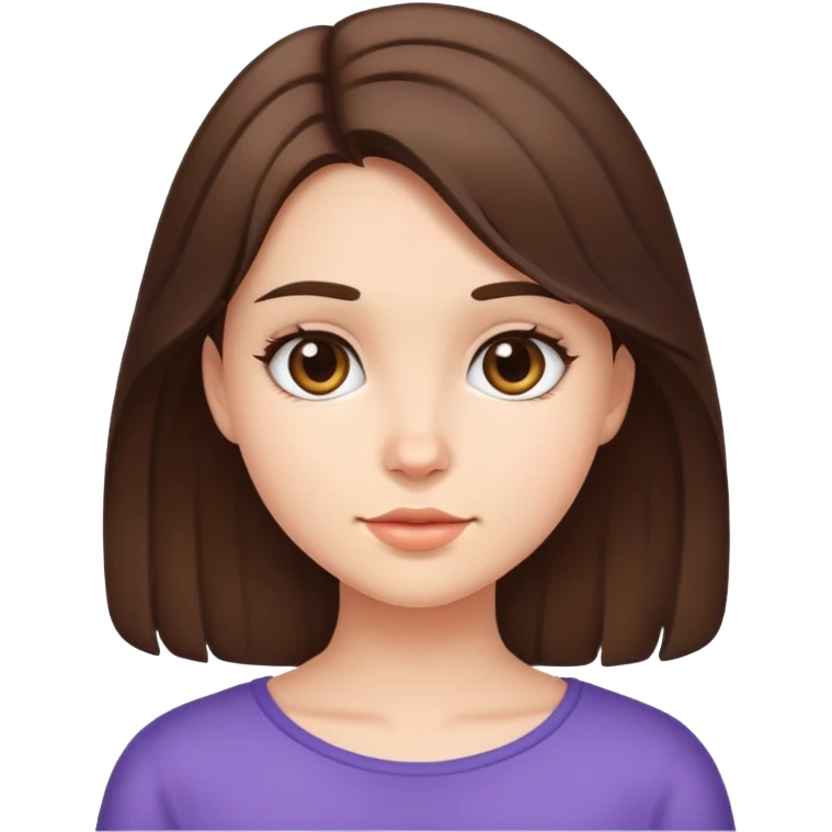 cute girl with brunette hair emoji