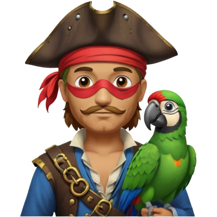 pirate and parrot emoji