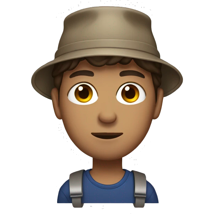 Brow haired male with a bucket hat and brown hair, he is also ukrainian emoji