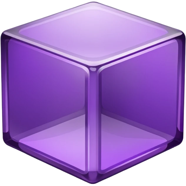 purple cube inside another glass cube isometric view emoji