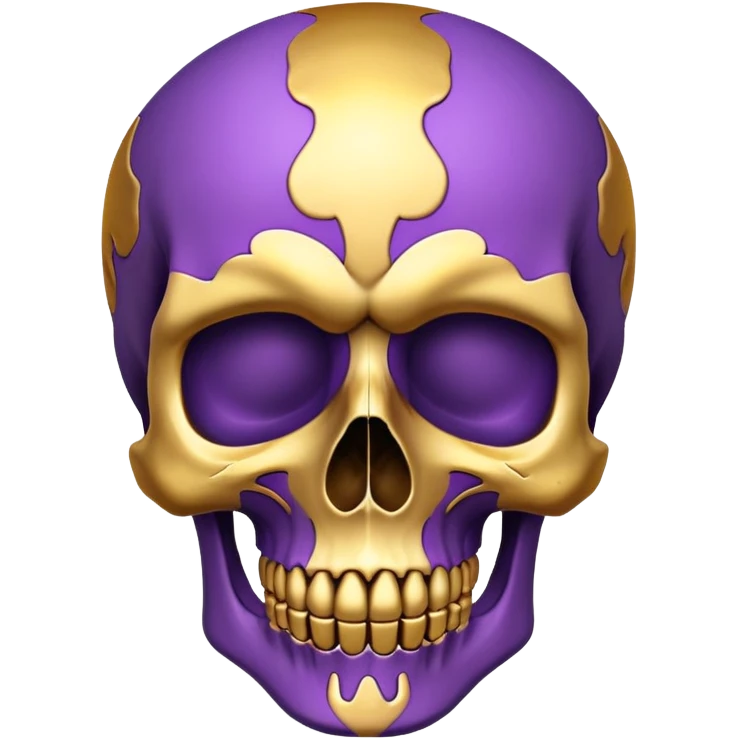 skull colored in LSU colors - purple and gold emoji