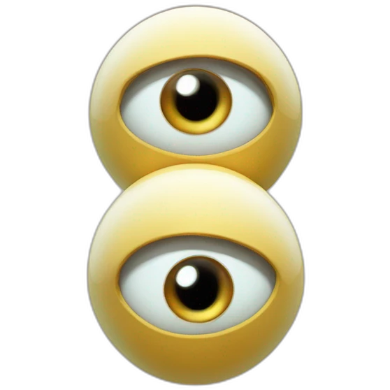 3d sphere with a cartoon highfalutin skin texture with big courageous eyes emoji