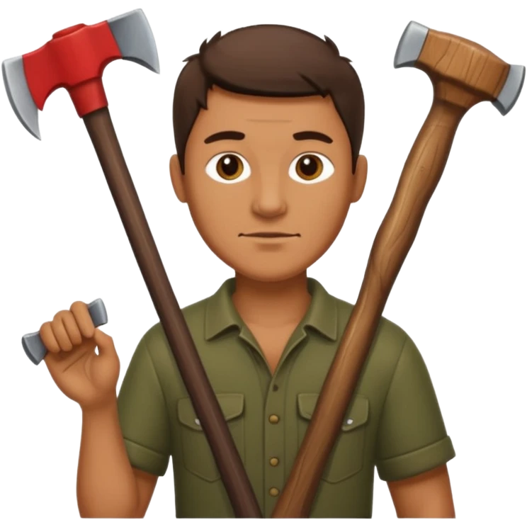 woodcutting man emoji