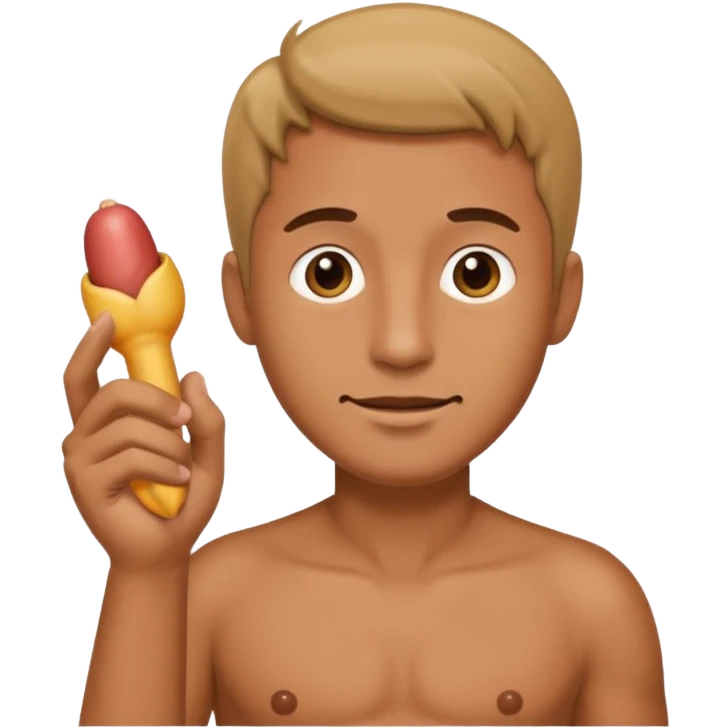 guy holding penis in hand emoji