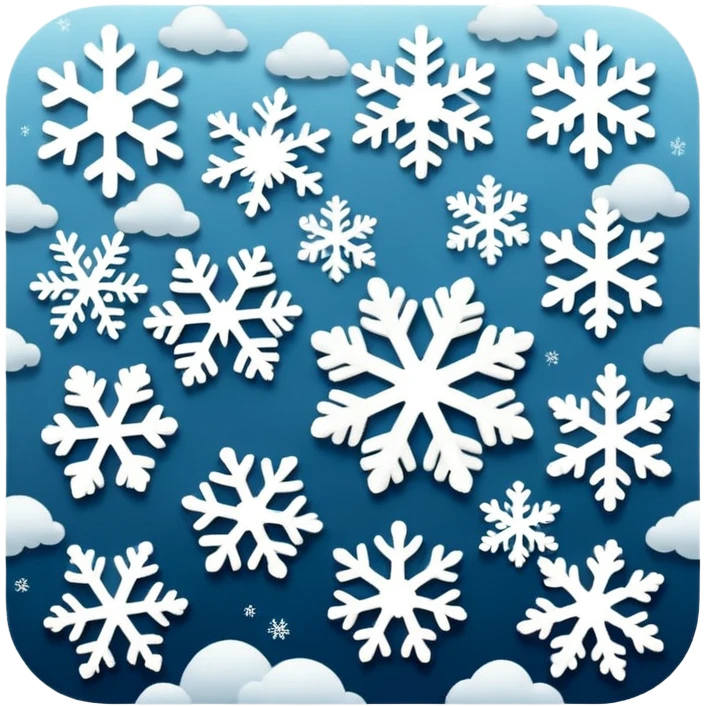 Falling snowflakes, felt texture, scrapbooking emoji