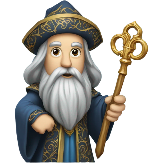 wizard holding big key emoji