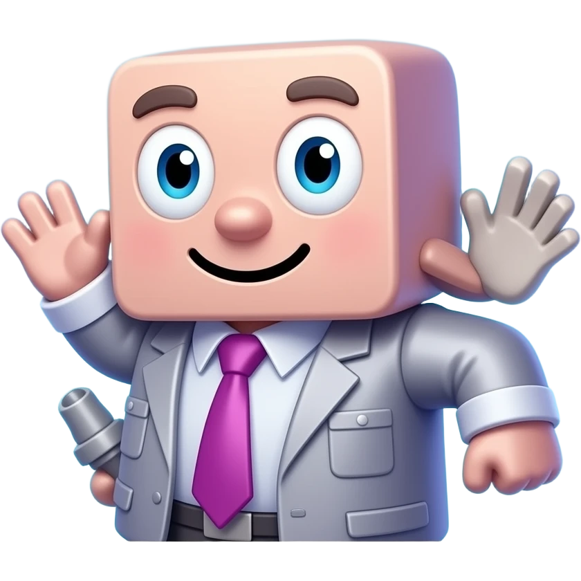 geometry dash character sayng goodbye to the screen emoji