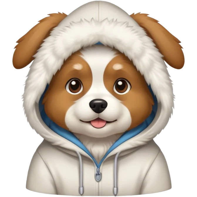 Dog wearing hoddie emoji