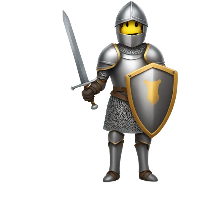 Knight with sword and shield. emoji