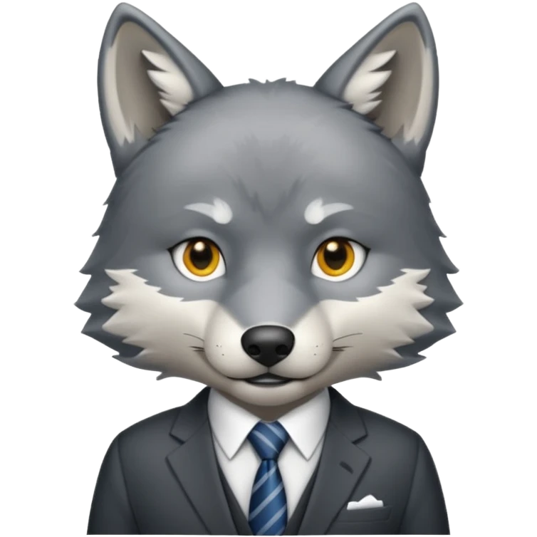 wolf in business suit (without whiskers) emoji