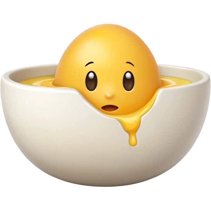 cracked egg in bowl  emoji