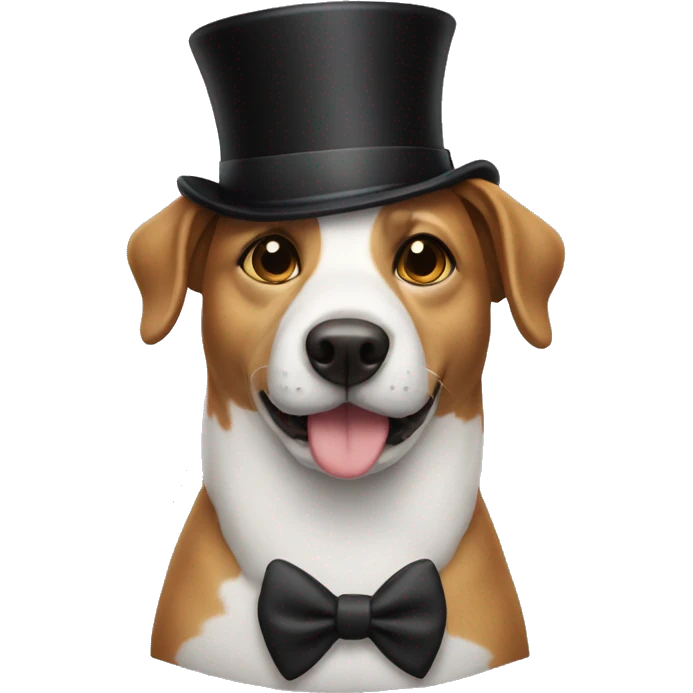 Dog with a top hat  emoji