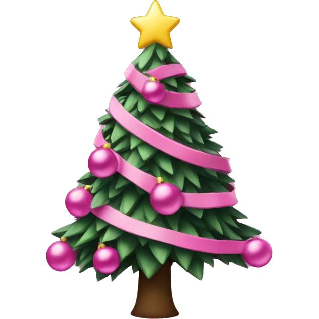 Christmas tree with pink odermante  emoji
