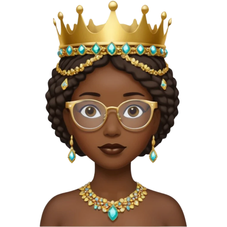 black queen with glassess and crown emoji