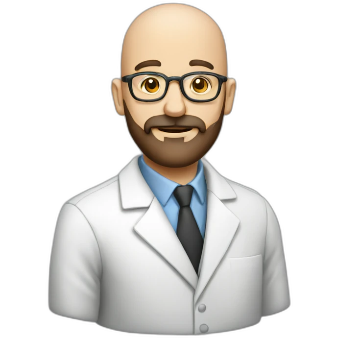 chem bald beared professor at a lab emoji