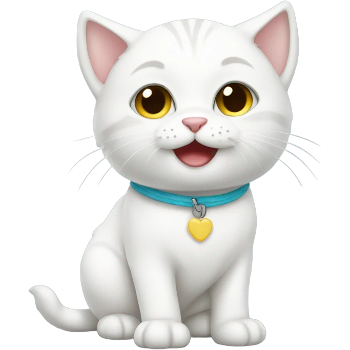 cute baby white cat emoji