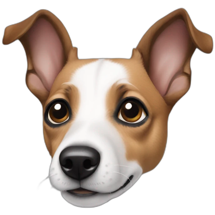 Jack russel with raise black ears emoji