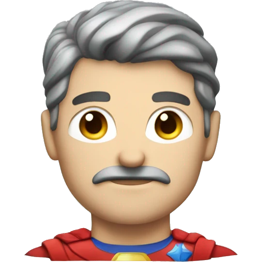Caucasian Super hero with F on chest  emoji
