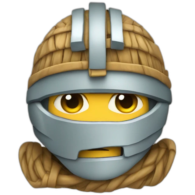 a mummy wearing a viking helmet emoji