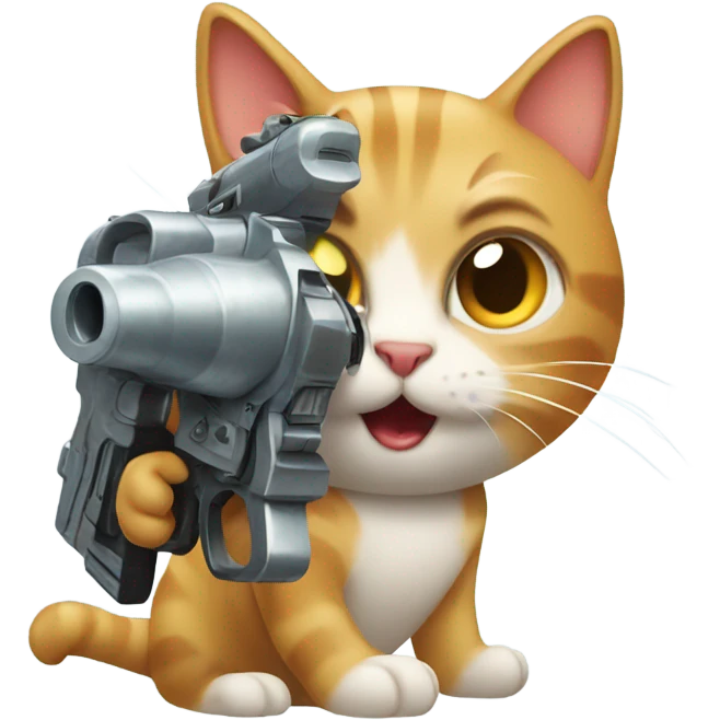 Cat with a ray gun emoji
