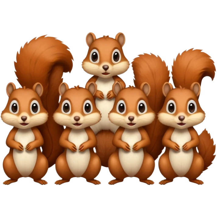 6 squirrels looking and amazed with awe emoji