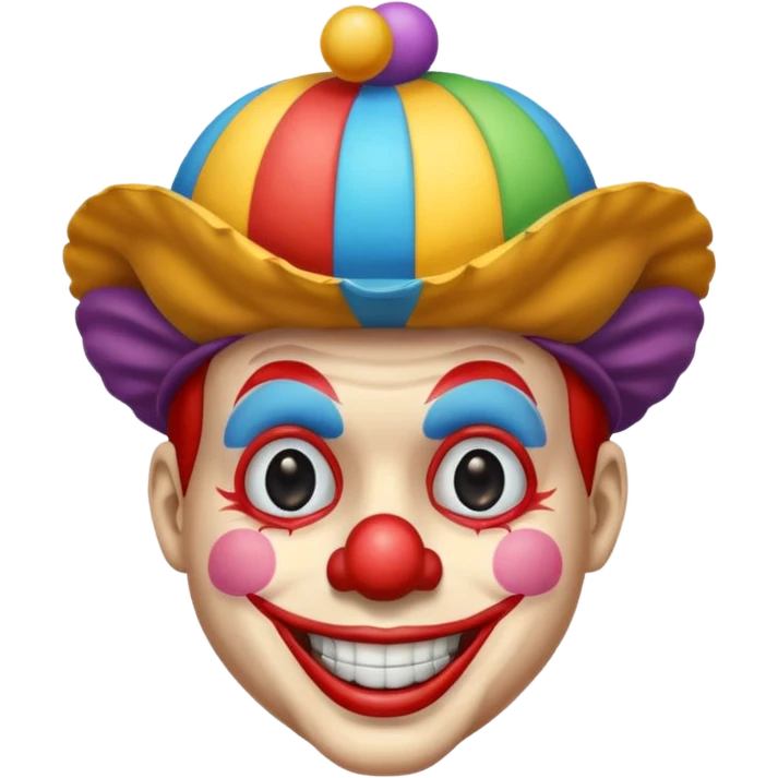 Clown with tiny colorful hat emoji
