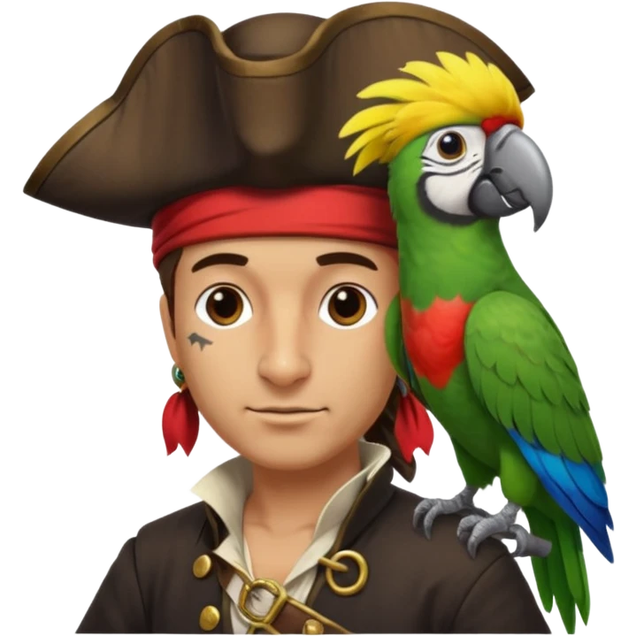 pirate and parrot emoji
