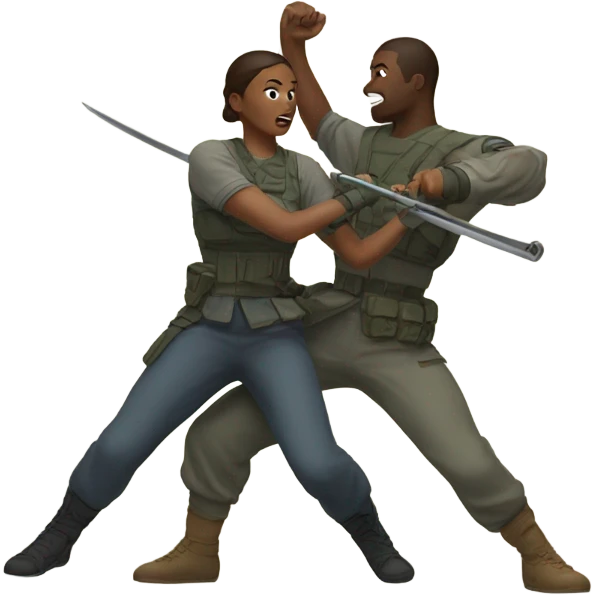 a human fighting a human emoji