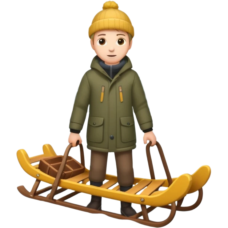 Eland voor slede in dennenbos  emoji