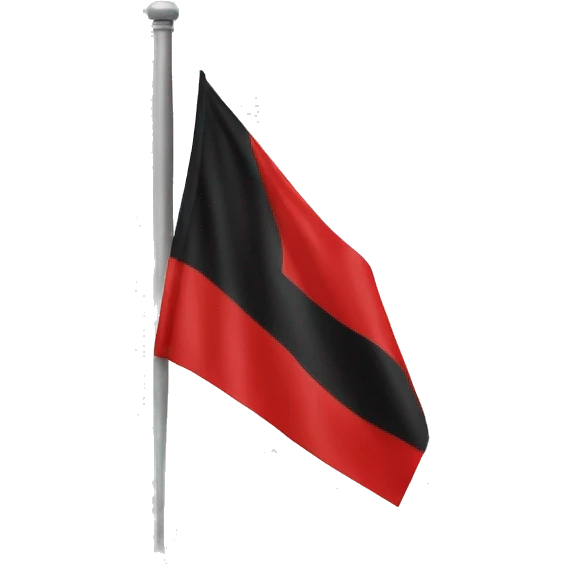 Red flag black and white emoji