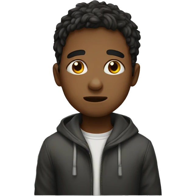 A boy studies and cries emoji