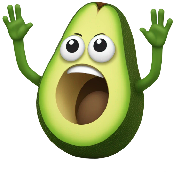 happy avocado with hands up emoji