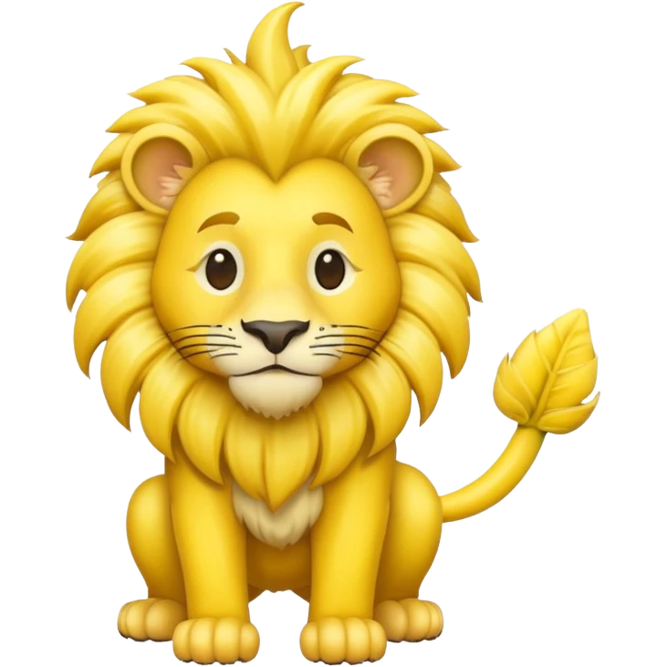 A banana fusioned with a lion emoji