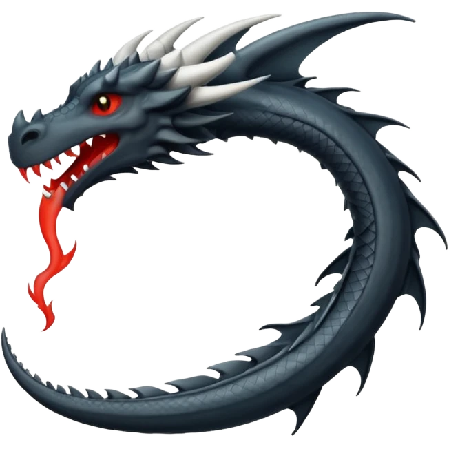iOS style emoji, minimal dragon fang, dark fantasy object emoji