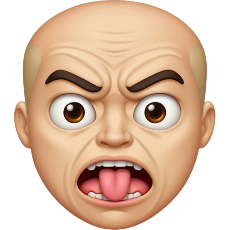 Angry face with face with tongue out emoji