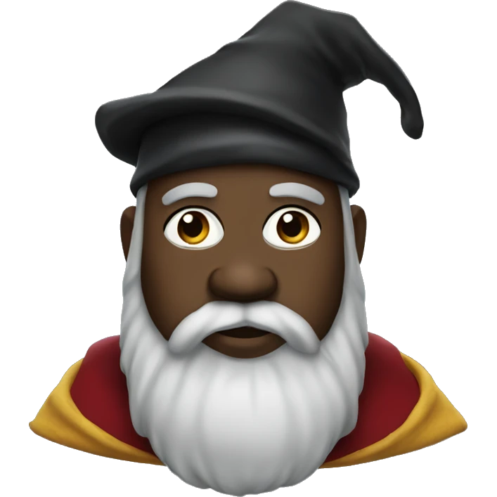 a fat bearded black man wearing wizard's attire emoji