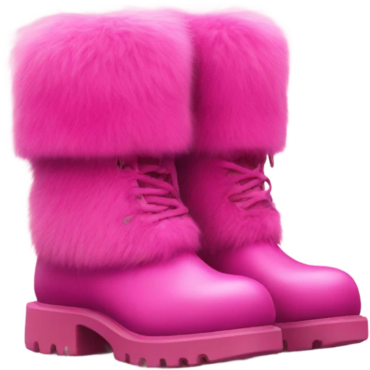 Platform UNIF boots pink fur emoji