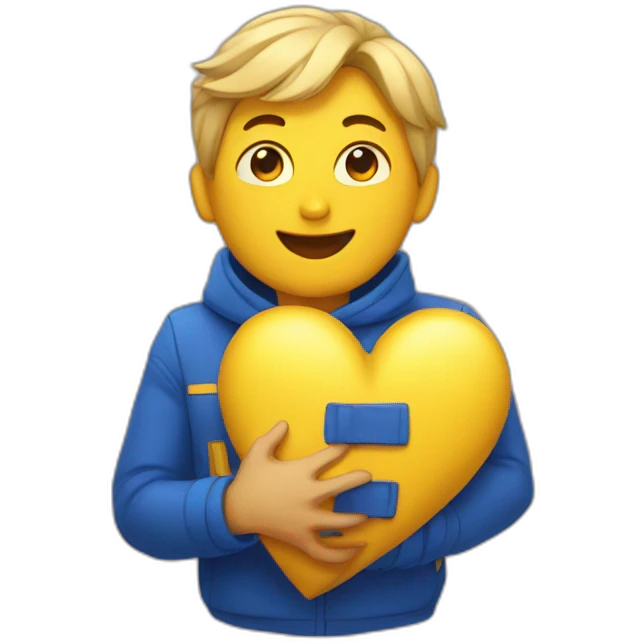 Corazón en 💙💛💙 emoji