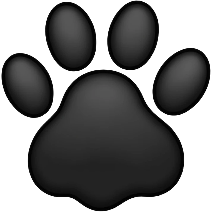 Black outline dog paw print emoji