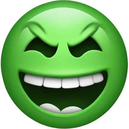 Green evil laugh face emoji