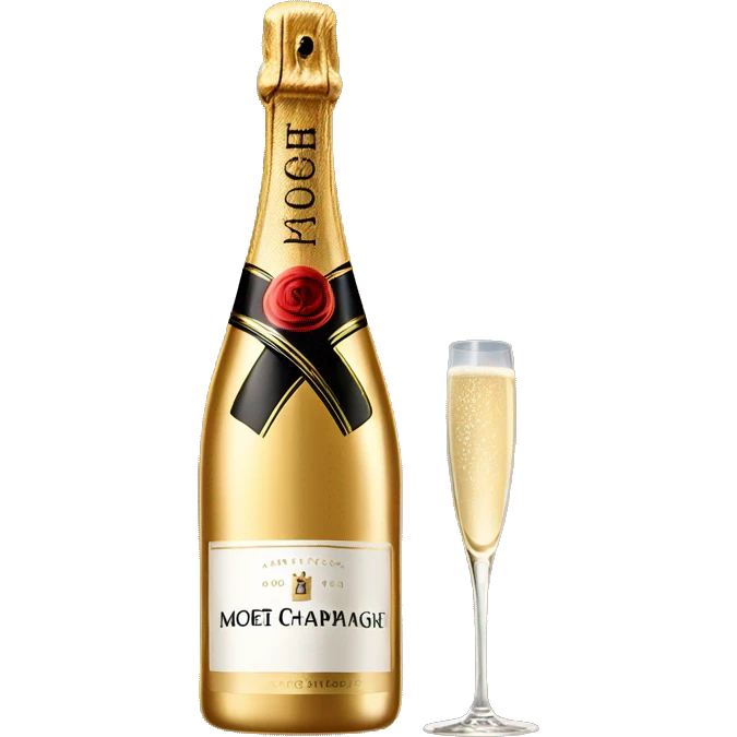 Moet champagne bottle emoji