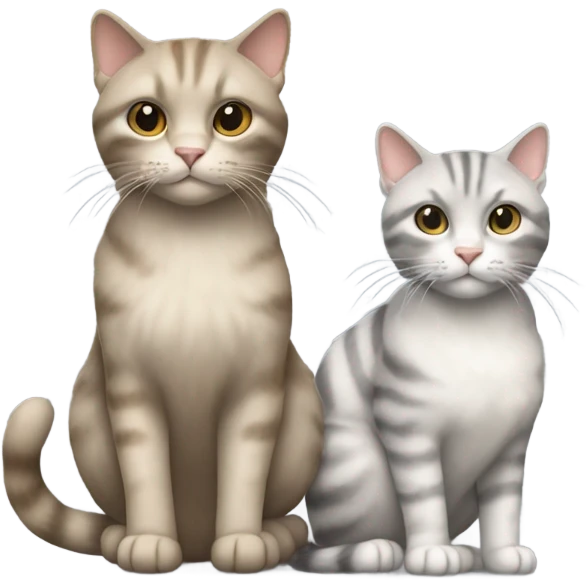 Grey and light Brown Cats  emoji