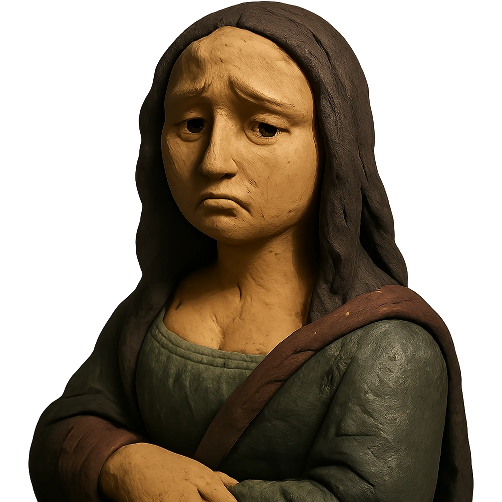Mona Lisa looking sad emoji