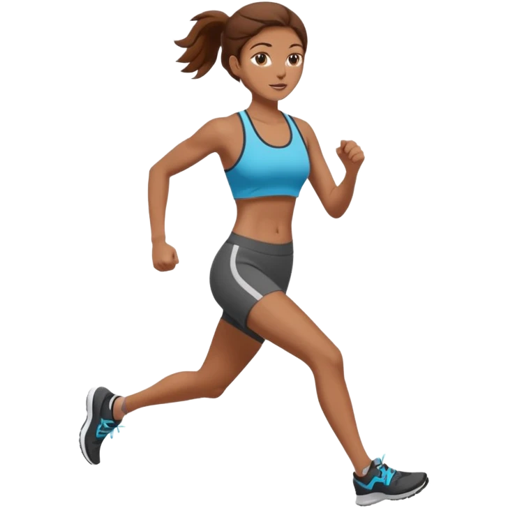 Naked woman with brown hair running emoji